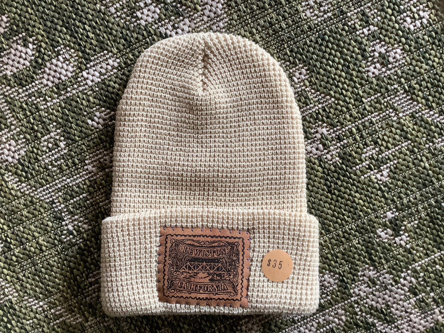 Lewiston Bridge Ivory Waffle Beanie