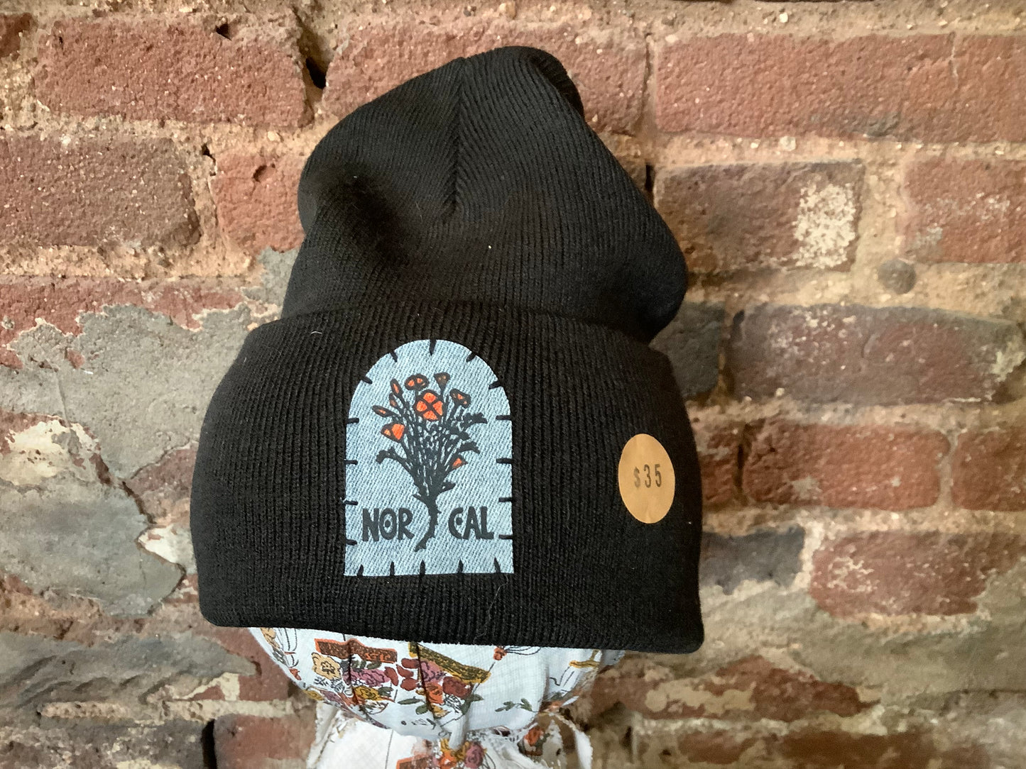 NorCal Poppies Black Beanie